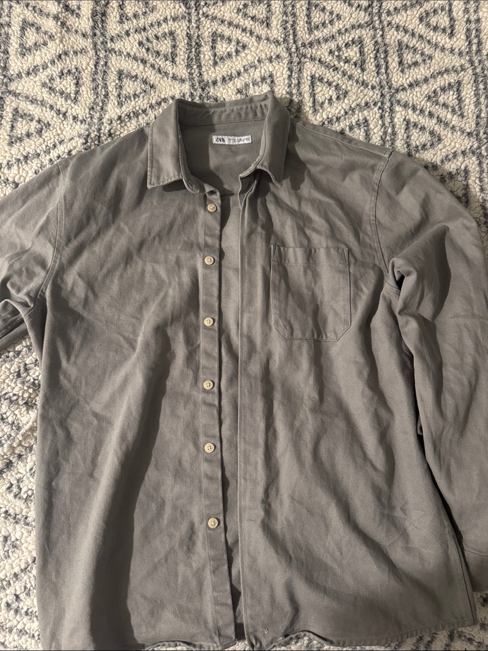 Zara Beige-Tan Overshirt with Label
